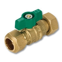 Series 1343 Olive Compression x Nut & Tail WaterMarked DZR Brass Ball Valve