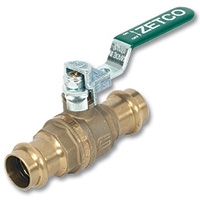 Series 6107 Zetco WaterMarked DZR Brass Press-fit x Press-fit Lockable